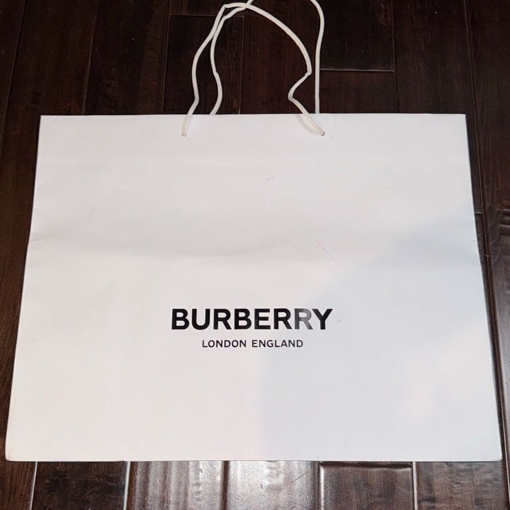 Burberry large white shopping bag